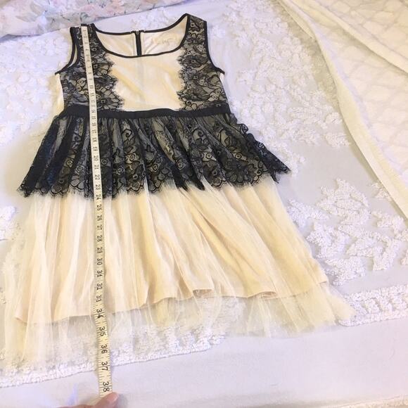 A'Reve Romantic Blush Pink and Black Lace Fit & Flare Dress Fully Lined Back Zip - Picture 11 of 16